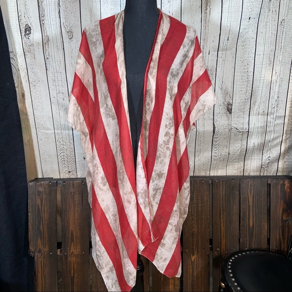 Paparazzi OS red white and blue swimsuit coverup - Picture 1 of 6